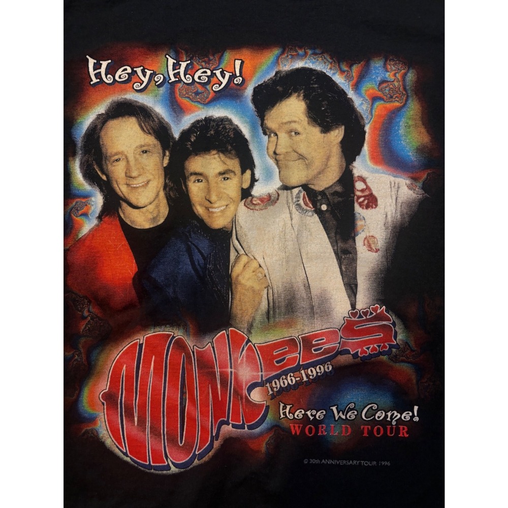 Vintage 1996 The Monkees 30th Anniversary World Tour Shirt XXL Fruit of the Loom - Picture 2 of 9